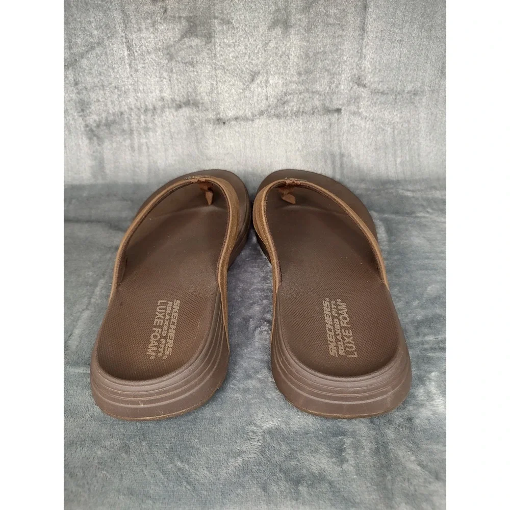 Man's Sandals‎ Skechers Relaxed Fit Flip Flop Brown 11